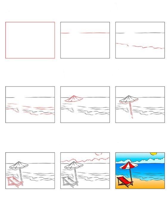 Dibujos de Una playa bonita