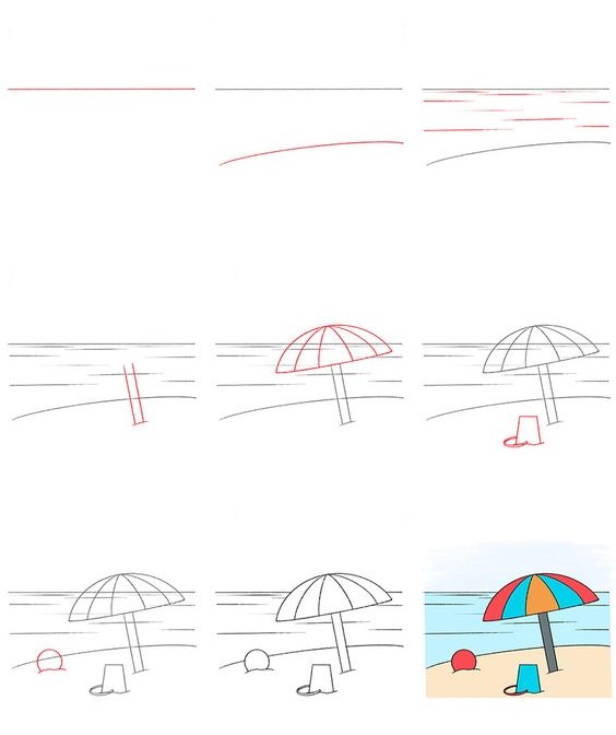 Dibujos de Una playa en invierno