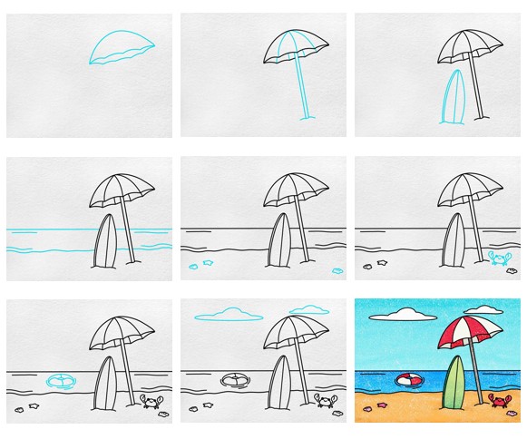 Dibujos de Una playa - Idea 15