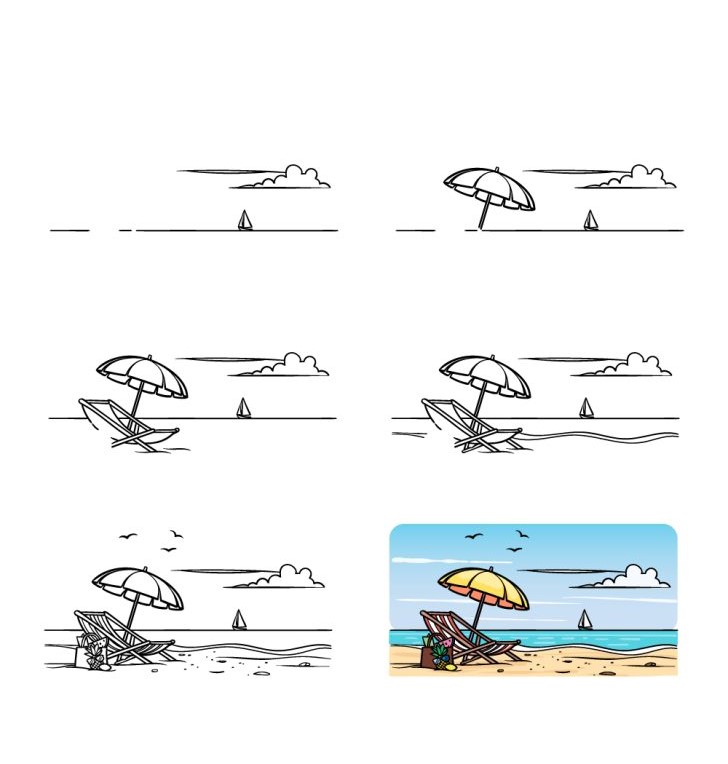 Dibujos de Una playa - Idea 9