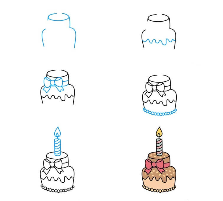 Dibujos de Un pastel de cumpleaños - Idea 47