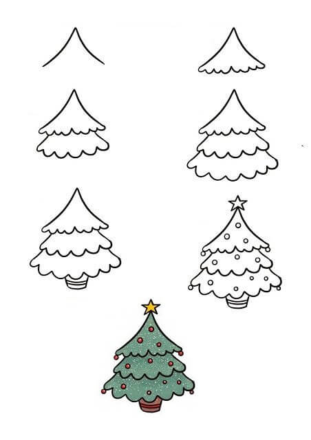 Dibujos de Arbol De Navidad Sencillo