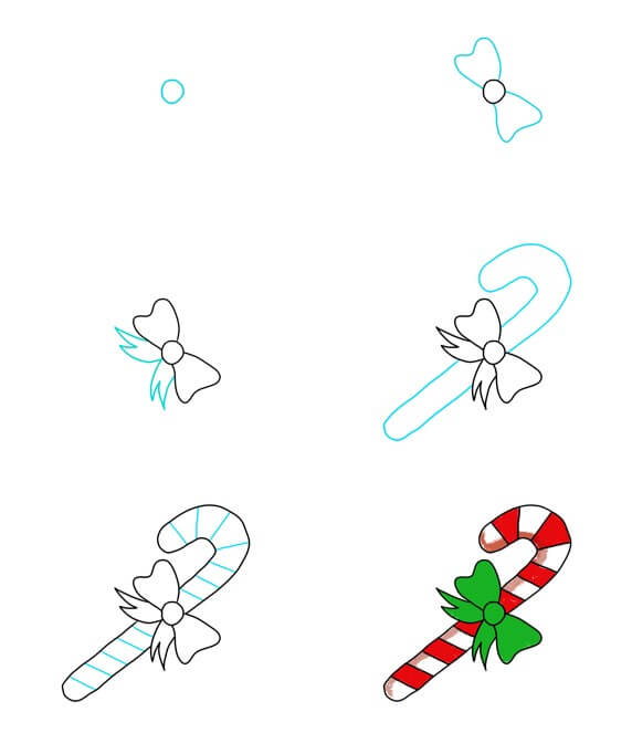 Dibujos de Bastón de caramelo de Navidad - Idea 9