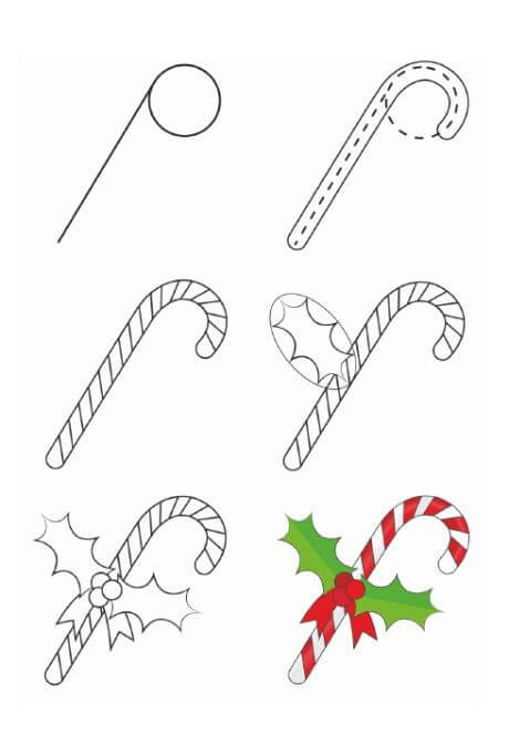 Dibujos de Bastón de caramelo de Navidad - Idea 8