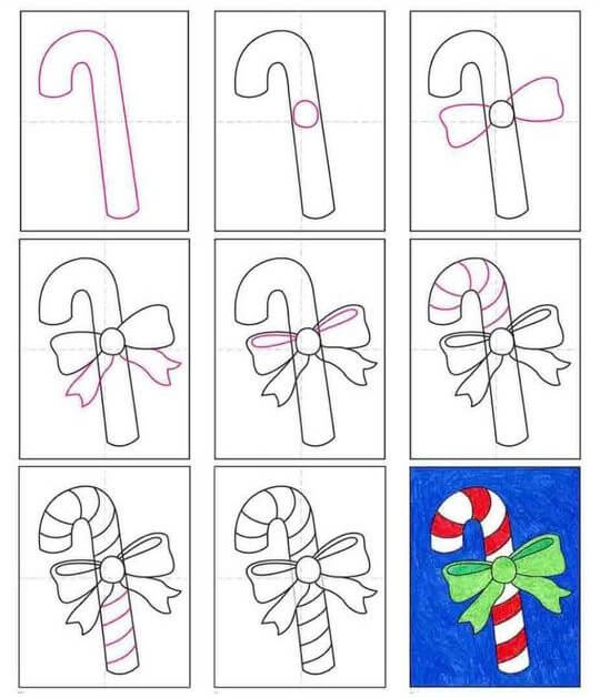 Dibujos de Bastón de caramelo de Navidad