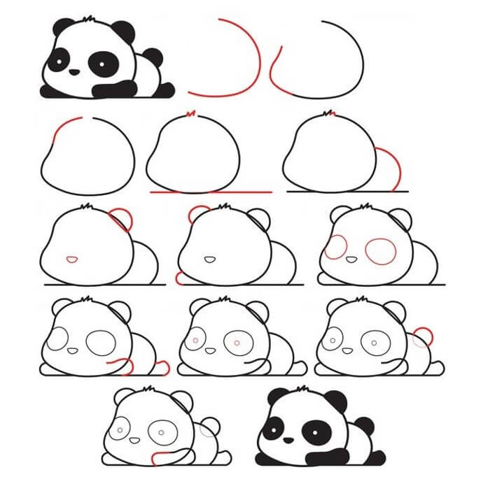 Dibujos de Bebé Panda Kawaii