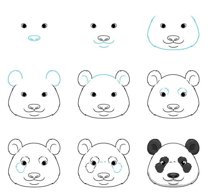 Dibujos de Cabeza de Panda