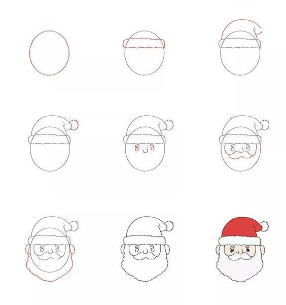 Dibujos de Cabeza de Papá Noel