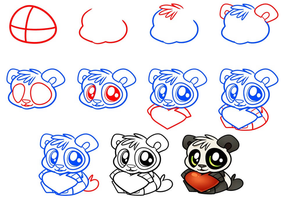 Dibujos de Lindo panda bebé