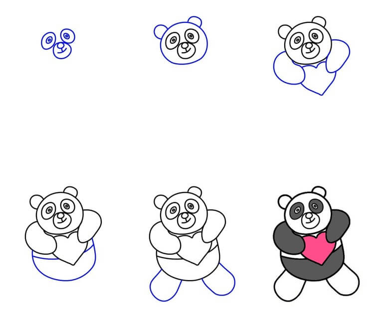 Dibujos de Panda con Amor