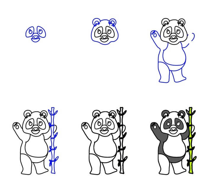 Dibujos de Panda con un árbol