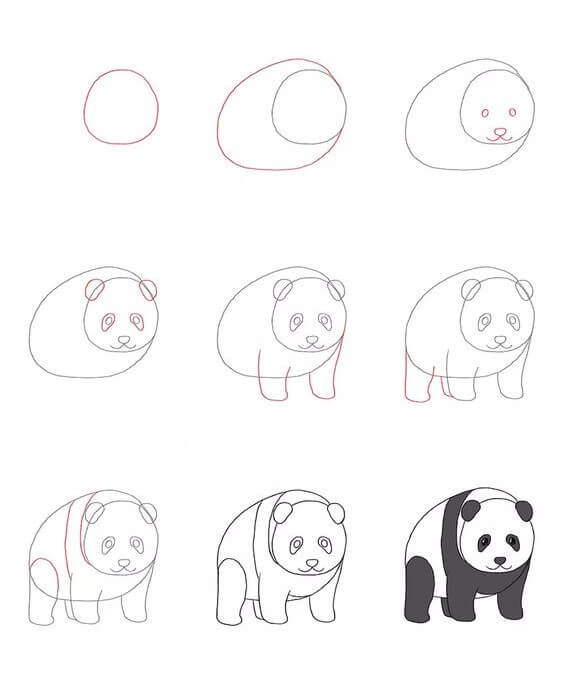 Dibujos de Panda de la letra O