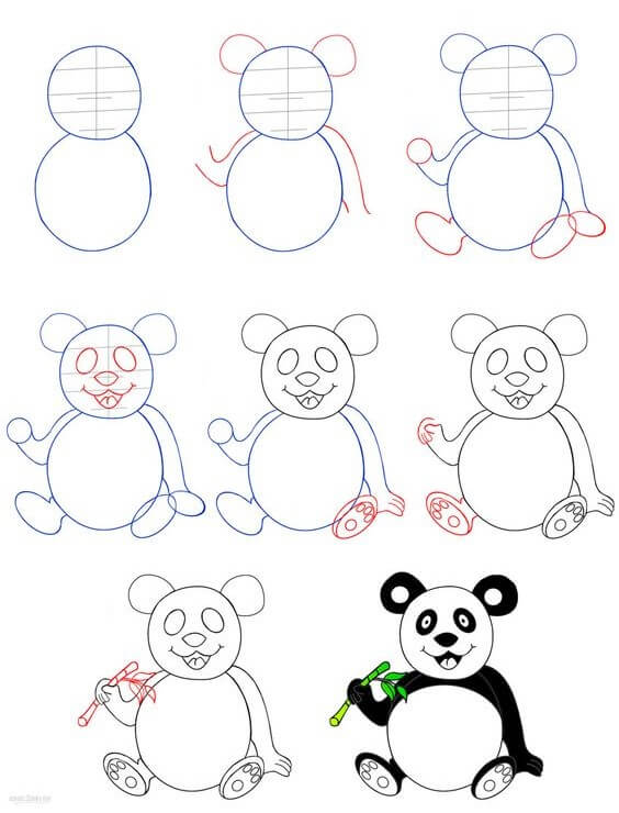 Dibujos de Panda esta feliz