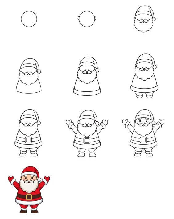 Dibujos de Papá Noel genial