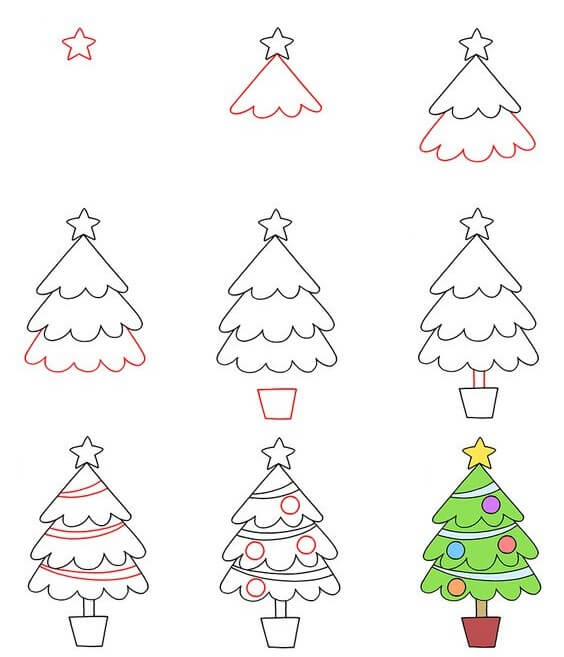 Dibujos de Un árbol de Navidad - Idea 26