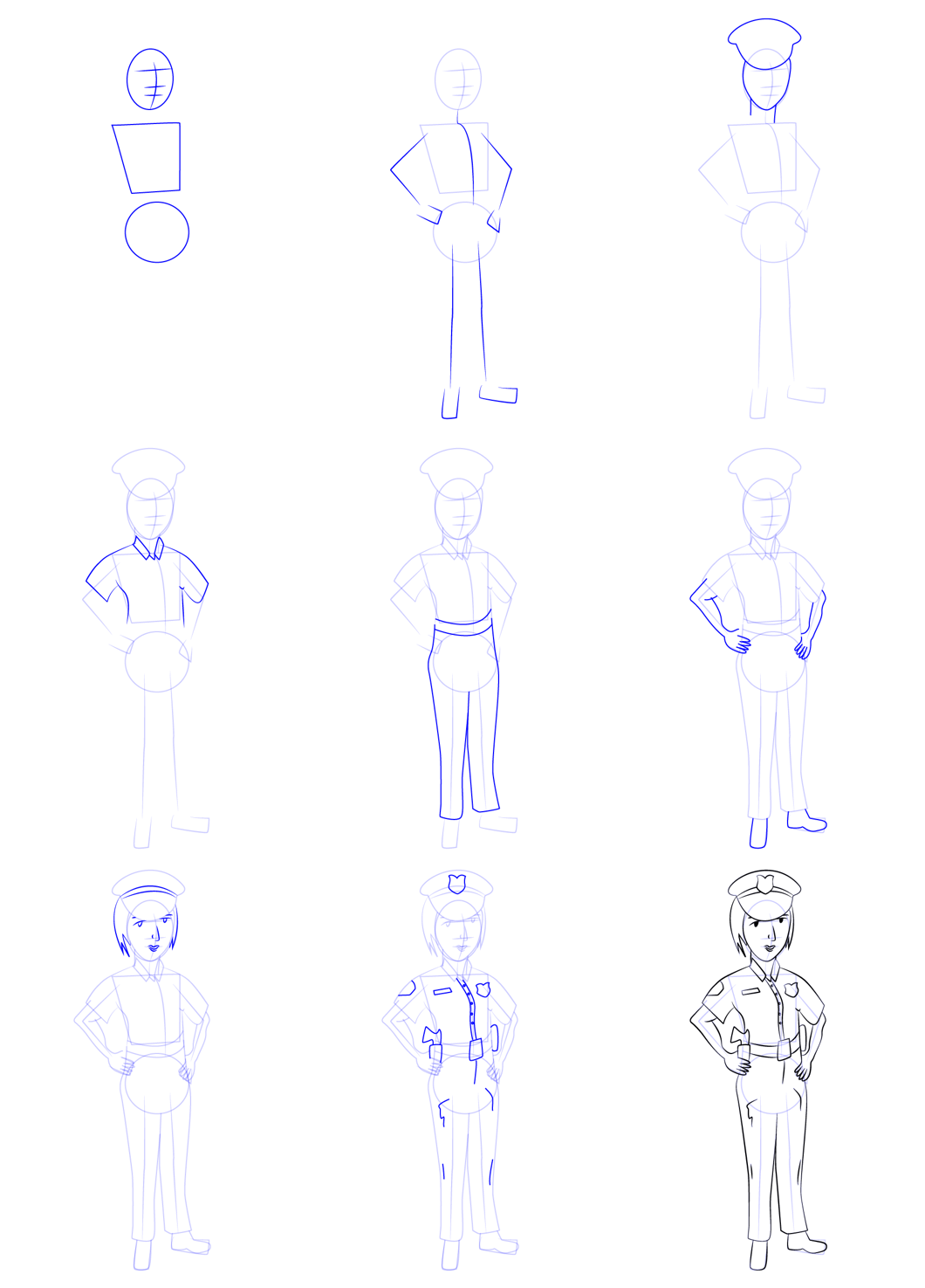 Dibujos de Drawing a simple police officer (2)