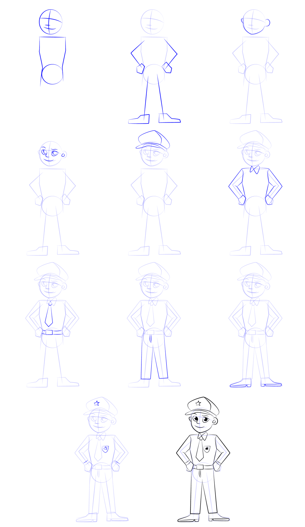 Dibujos de Drawing a simple police officer (3)