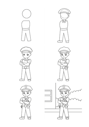Dibujos de Drawing a simple police officer
