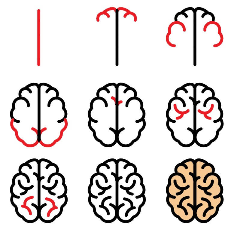 Dibujos de Cerebro de la letra I