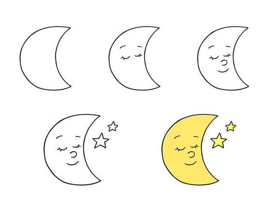 Dibujos de Luna creciente