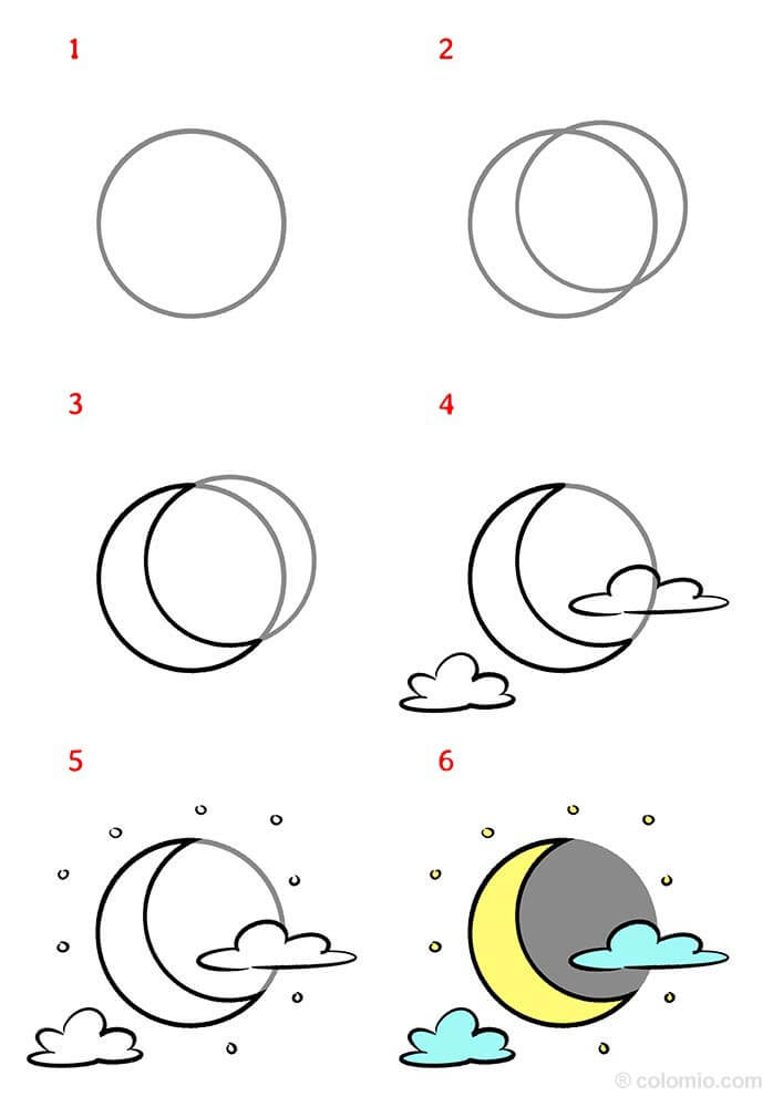 Dibujos de Luna fácil