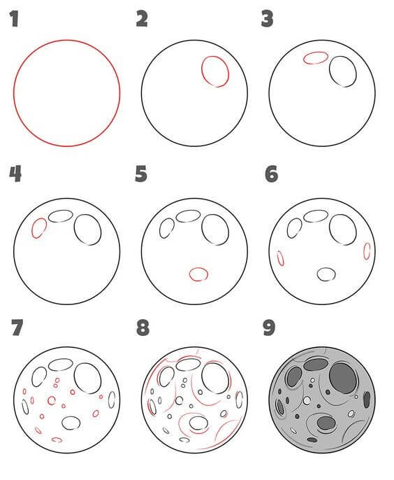 Dibujos de Luna Realista