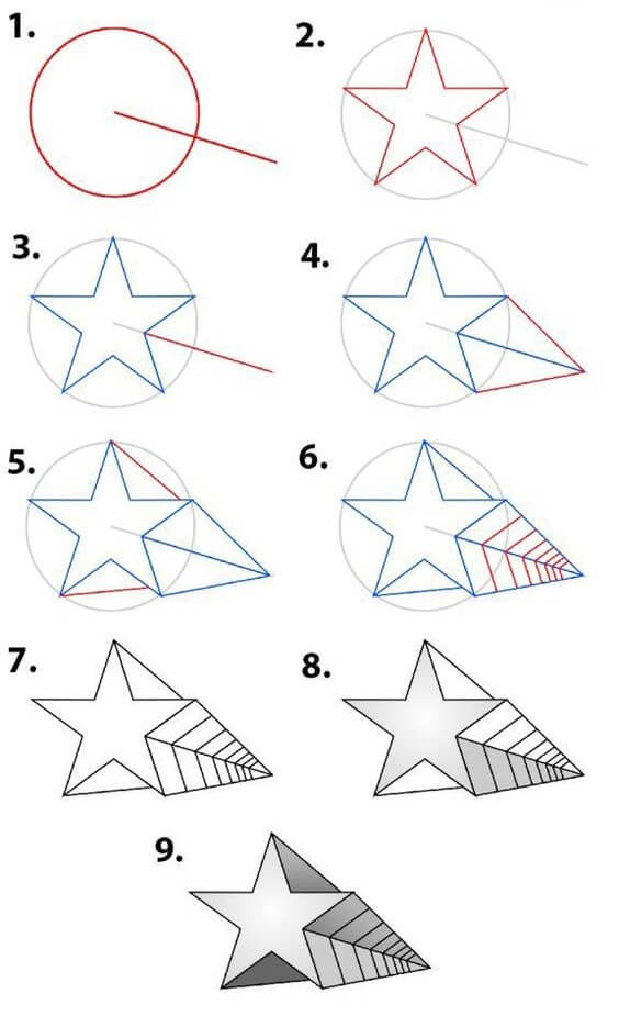 Dibujos de Una estrella fugaz