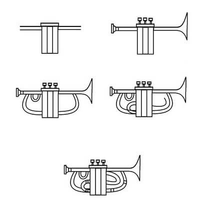 Dibujos de Una trompeta a lápiz - Idea 13