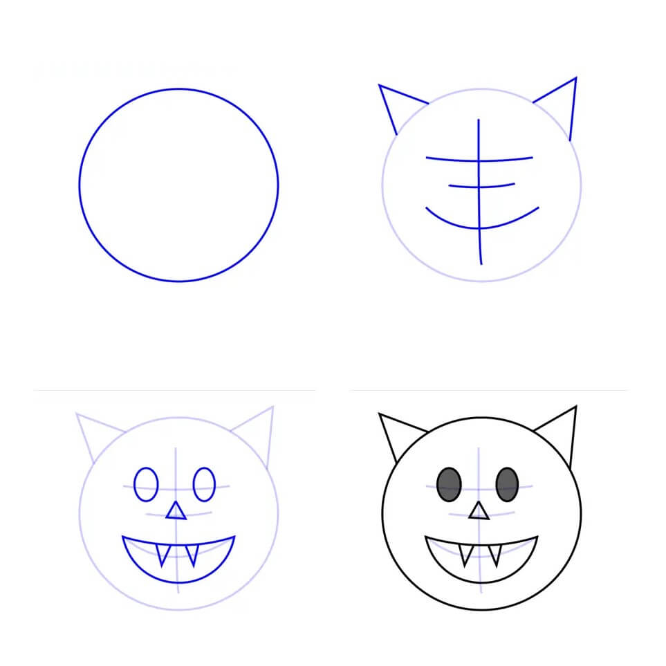 Dibujos de Emoji de cara de diablo