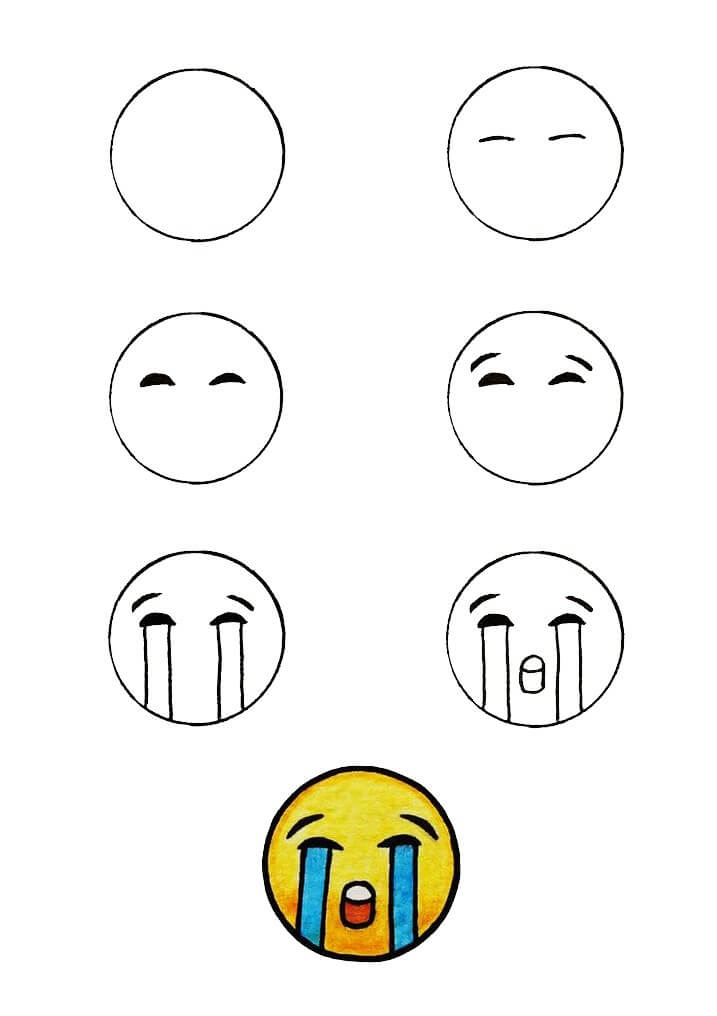 Dibujos de Emojis llorando - Idea 9