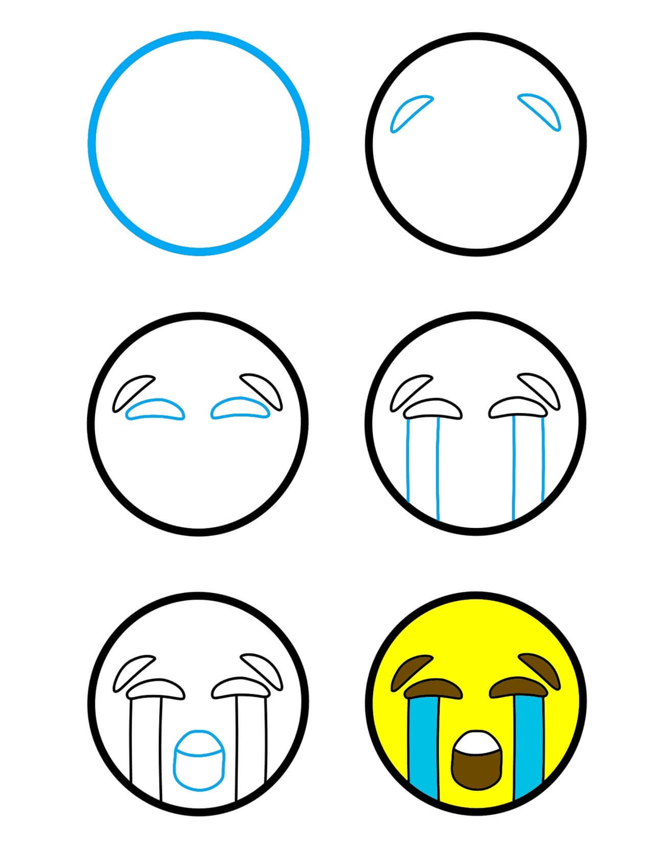 Dibujos de Emojis llorando